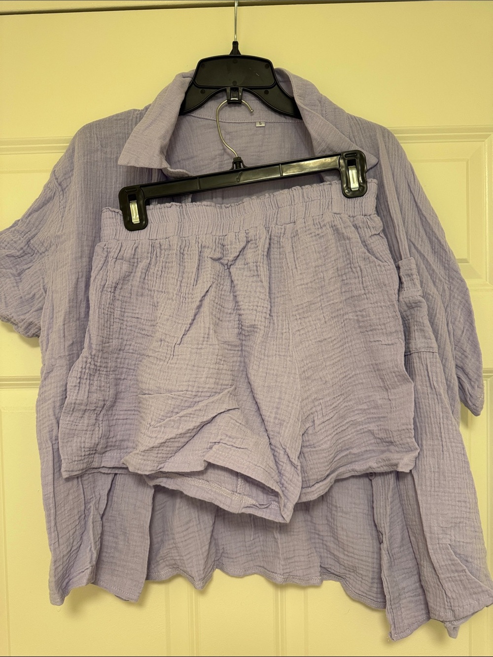 Amazon Lavender Two-Piece Crinkle Lounge Set